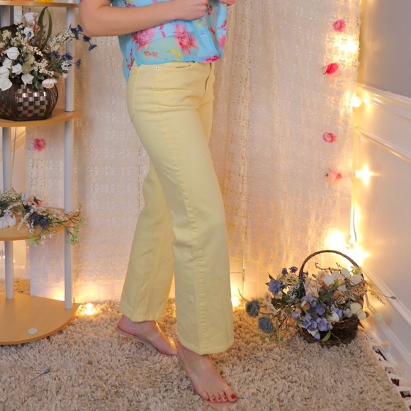 Talbots Pants & Jumpsuits Vintage Pastel Yellow Pants Poshmark